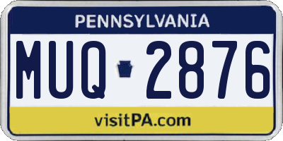 PA license plate MUQ2876