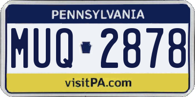 PA license plate MUQ2878