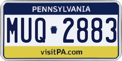 PA license plate MUQ2883
