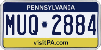PA license plate MUQ2884