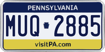 PA license plate MUQ2885