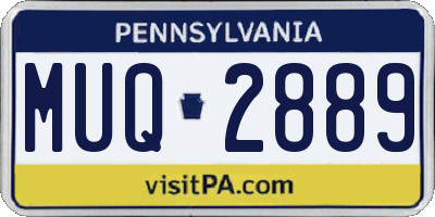 PA license plate MUQ2889