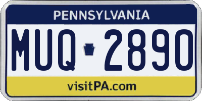 PA license plate MUQ2890
