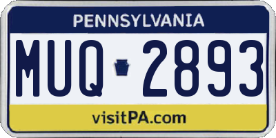 PA license plate MUQ2893