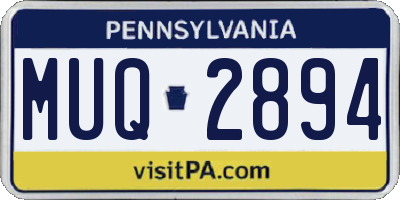 PA license plate MUQ2894