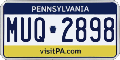 PA license plate MUQ2898