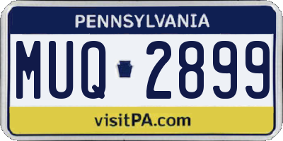 PA license plate MUQ2899