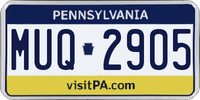 PA license plate MUQ2905