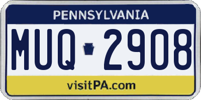 PA license plate MUQ2908