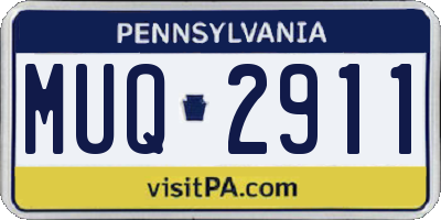 PA license plate MUQ2911