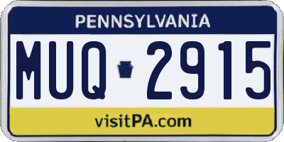 PA license plate MUQ2915