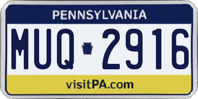 PA license plate MUQ2916