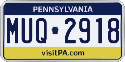 PA license plate MUQ2918