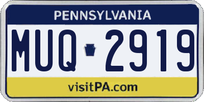 PA license plate MUQ2919