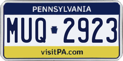 PA license plate MUQ2923