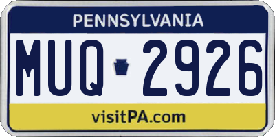PA license plate MUQ2926