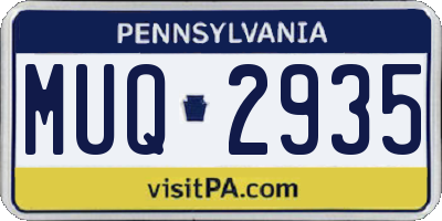PA license plate MUQ2935