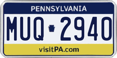 PA license plate MUQ2940