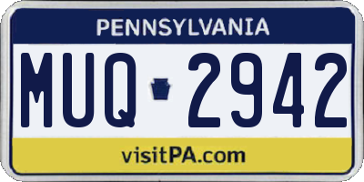 PA license plate MUQ2942