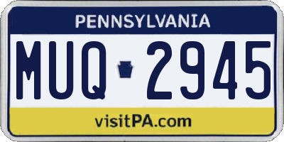 PA license plate MUQ2945