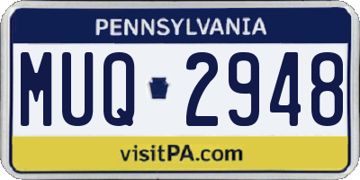 PA license plate MUQ2948