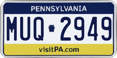 PA license plate MUQ2949