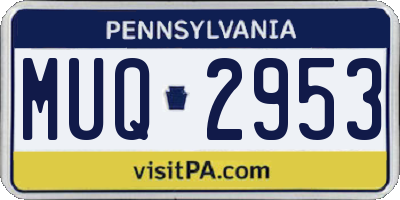 PA license plate MUQ2953