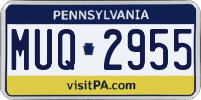 PA license plate MUQ2955