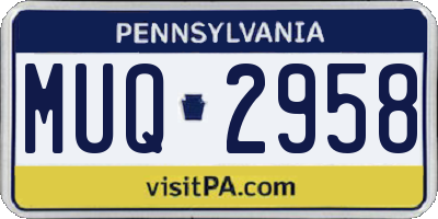 PA license plate MUQ2958