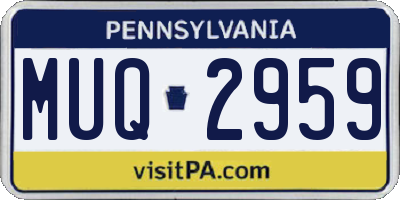 PA license plate MUQ2959