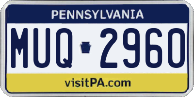 PA license plate MUQ2960