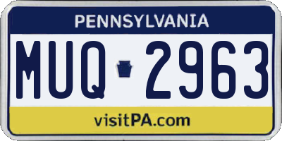 PA license plate MUQ2963