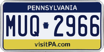 PA license plate MUQ2966
