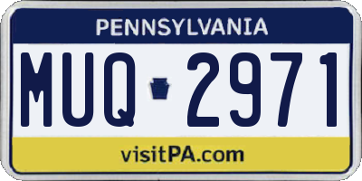 PA license plate MUQ2971