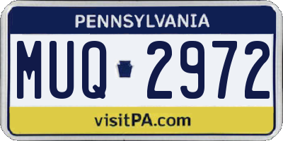 PA license plate MUQ2972