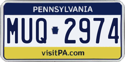 PA license plate MUQ2974
