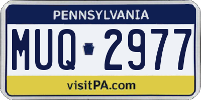 PA license plate MUQ2977