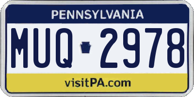 PA license plate MUQ2978