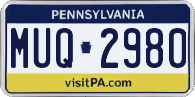 PA license plate MUQ2980