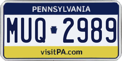 PA license plate MUQ2989