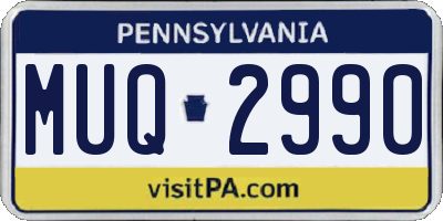 PA license plate MUQ2990