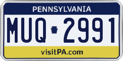 PA license plate MUQ2991