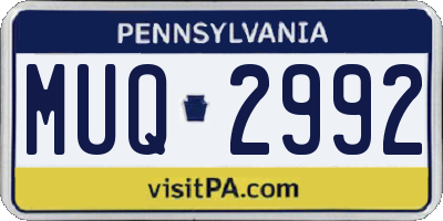 PA license plate MUQ2992