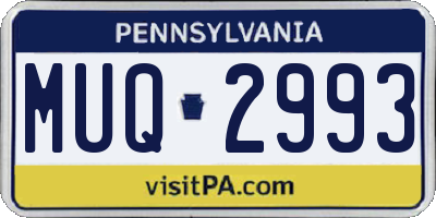 PA license plate MUQ2993
