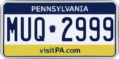 PA license plate MUQ2999