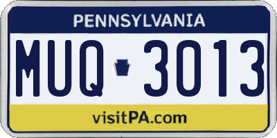 PA license plate MUQ3013