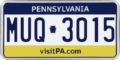 PA license plate MUQ3015