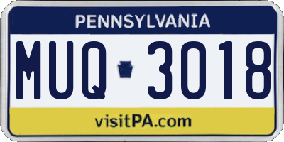 PA license plate MUQ3018