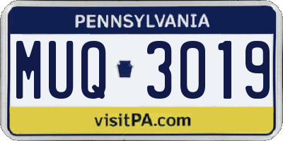 PA license plate MUQ3019