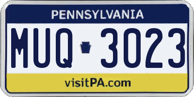 PA license plate MUQ3023